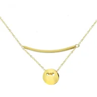Naszyjniki - Złoty naszyjnik damski z medalikiem i blaszką - Manoki - miniaturka - grafika 1