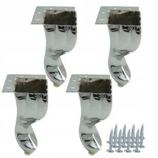 4 x Nóżka meblowa Ludwik srebrna wysokość 14.5 cm - Meble modułowe i akcesoria - miniaturka - grafika 1