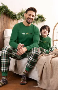Bawełniana piżama męska zielona Seward, Kolor zielony-wzór, Rozmiar S, Italian Fashion - Intymna - Piżamy męskie - miniaturka - grafika 1
