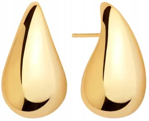 ZŁOTE KOLCZYKI 925 DUŻE KROPLE ŁEZKI SZTYFTY SREBRO ZŁOCONE ORYGINALNE - Kolczyki - miniaturka - grafika 1