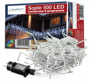 Kurtyna zewnętrzna sople 18m 500 LED zimne białe - Oświetlenie świąteczne - miniaturka - grafika 1
