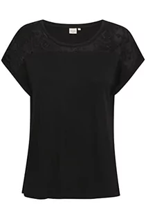 Koszulki i topy damskie - Damska koszulka z krótkim rękawem Cream Straight fit, Pitch Black, XL - grafika 1
