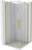 Kabiny prysznicowe - Mexen Velar Duo kabina prysznicowa rozsuwana 80x80 cm, transparent, złota szczotkowana - 871-080-080-02-55 - miniaturka - grafika 1