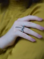 Pierścionki - Pierścionek srebrny - Ważka W3 szara - miniaturka - grafika 1