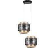 Lampy sufitowe - Żyrandol na lince GABI 2xE27/60W/230V złoty/czarny śr. 30 cm - miniaturka - grafika 1