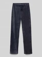 Spodnie i spodenki dla chłopców - Spodnie dresowe o kroju regular fit z imitacji aksamitu model ‘REBEL’ - miniaturka - grafika 1