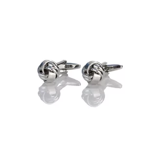 Spinki do mankietów klasyczne srebrne supełki EM 1 - EM Men's Accessories - Spinki do mankietów i krawatów - miniaturka - grafika 1