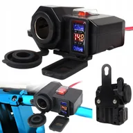 Akcesoria motoryzacyjne - Gniazdo Zapalniczki Motocykl Woltomierz 2X Usb - miniaturka - grafika 1