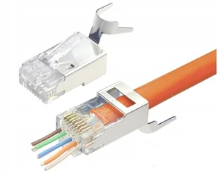 Wtyki RJ45 przelotowy kat 7 FTP pass through 10szt - Pozostałe akcesoria sieciowe - miniaturka - grafika 1