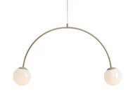 Lampy sufitowe - Beżowa wisząca lampa Una 2, idealna do gabinetu - miniaturka - grafika 1