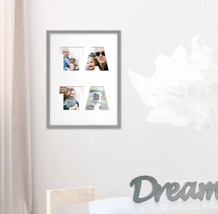 Ramka Na Zdjęcia Prezent Na Dzień Ojca Szara. Ramka Z Passe Partout O Rozmiarze 30X40 Cm - Ramki na zdjęcia - miniaturka - grafika 1