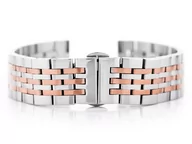 Bransolety męskie - Bransoleta Pacific Model 4 srebrno róż.złota 22mm - miniaturka - grafika 1