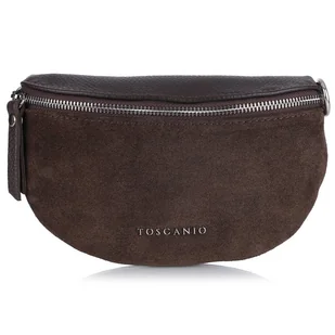 Toscanio TOS G146 C.BRĄZ D23 nerka damska skórzana czekoladowa - Nerki - miniaturka - grafika 1