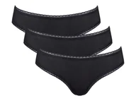 Majtki damskie - Hello by Sloggi Majtki hipstery damskie z bawełny, 3 pary (Hipster czarny, 42) - miniaturka - grafika 1