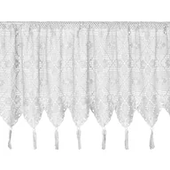 Firany - Zazdrostka 60x150 Martha biała z ażurowym kwiatowym wzorem gotowa na tunelu - miniaturka - grafika 1