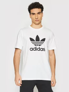 Koszulki męskie - Adidas T-Shirt adicolor Classics Trefoil H06644 Biały Regular Fit - grafika 1