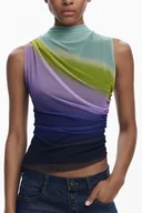Koszulki i topy damskie - ZIELONY TANK TOP DAMSKI DESIGUAL - miniaturka - grafika 1