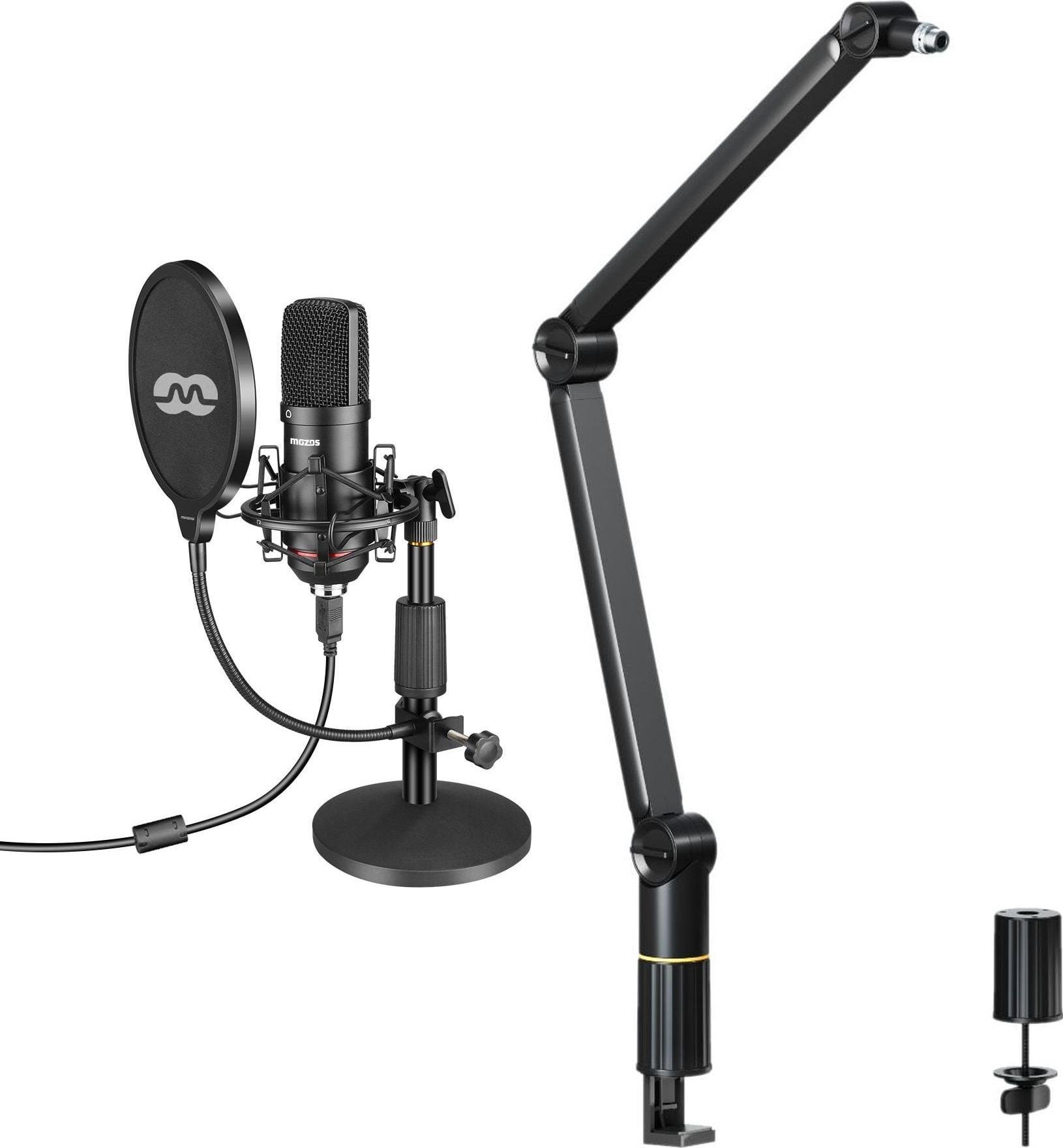 Mikrofon Mozos Mikrofon Mozos USB MKIT-900PRO Gamer + Statyw biurkowy SB38-BK