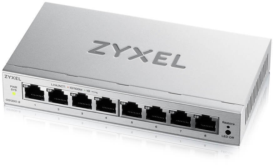 Zyxel GS1200-8V3 Zarządzany L2 Gigabit Ethernet 10/100/1000 Desktop Szary GS1200-8V3-EU0101F