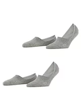Skarpetki damskie - Burlington Kobiety Stopki Everyday 2-Pack W IN Bawełna niewidoczne jednokolorowe 2 Pak, Szary (Light Grey 3400), 37-38 - miniaturka - grafika 1