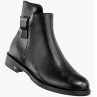 Botki damskie - Botki Damskie Buty Na Zamek Trzewiki Ocieplane Na Zimę Czarne Potocki 25-12713BK Czarny 37 - miniaturka - grafika 1