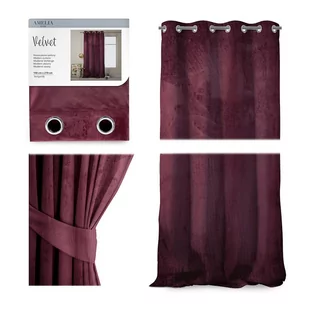 CURT/AH/VELVET/EYELETS/BURGUNDY/140X270/1PC - Zasłony - miniaturka - grafika 1