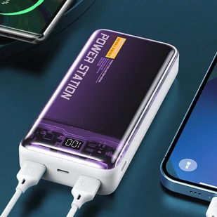 WEKOME WP-353 Vanguard Series - Power bank 10000 mAh PD 20W + QC 22.5W (Fioletowy / Przezroczysty) - Powerbanki - miniaturka - grafika 5