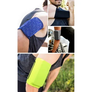 Elastyczny materiałowy armband opaska na ramię do biegania fitness M zielona - Etui i futerały do telefonów - miniaturka - grafika 5