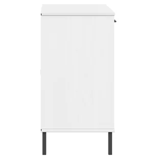 Komoda OSLO, metalowe nóżki, biała, 113x40x77 cm, lite drewno Lumarko! - Komody - miniaturka - grafika 7