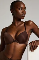Biustonosze - Hunkemöller Biustonosz usztywniany z fiszbinami Plunge Brązowy - miniaturka - grafika 1