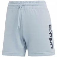 Spodenki damskie - Spodenki damskie adidas Essentials Linear French Terry błękitne IL3355 XL - miniaturka - grafika 1