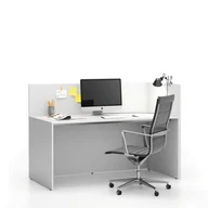 Zestawy mebli biurowych - B2B Partner Zestaw mebli biurowych single z parawanem SEGMENT, prawy, biały / biały 611671 - miniaturka - grafika 1