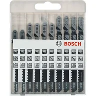 Akcesoria do elektronarzędzi - Bosch Zestaw brzeszczotów do wyrzynarek Basic for Wood 10-częściowy T 119 BO T 119 B T 111 C 2607010629 1 zest - miniaturka - grafika 1
