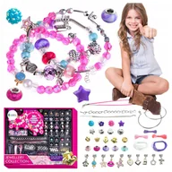 Prace ręczne dla dzieci - Zestaw Koraliki Elementy Do Robienia Bransoletek Biżuterii Charms Naszyjnik - miniaturka - grafika 1