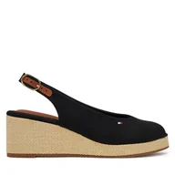 Espadryle damskie - Espadryle Tommy Hilfiger Flag Mid Wedge Espad Slingback FW0FW08595 Czarny - miniaturka - grafika 1