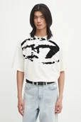 Koszulki męskie - Diesel t-shirt bawełniany T-BOXT-N14 męski kolor beżowy wzorzysty A13049.0DQAU - miniaturka - grafika 1