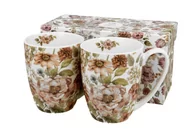 Kubki - Kubki  do kawy i herbaty porcelanowe DUO PASTEL FLOWERS WHTE 350 ml 2 szt - miniaturka - grafika 1