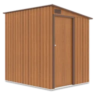 Altany ogrodowe - Domek narzędziowy JASPER 150x194cm Oak Brown, metalowy, z pojedynczymi drzwiami, wentylowany, idealny schowek na sprzęt ogrodowy Hardmaister - miniaturka - grafika 1