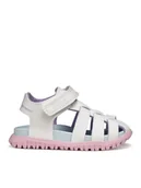 Buty dla dziewczynek - Geox Sandały B Sandal Fusbetto Gi B556BA 000BC C0406 Biały - miniaturka - grafika 1