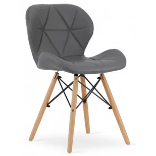 Szare krzesło tapicerowane skórą ekologiczną - Zeno 3X - Krzesła - miniaturka - grafika 1