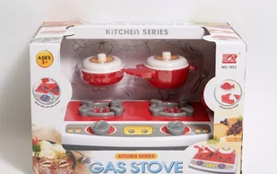 Kuchenka zabawka dwa palniki akcesoria światło - Zabawy w naśladowanie dorosłych - miniaturka - grafika 1