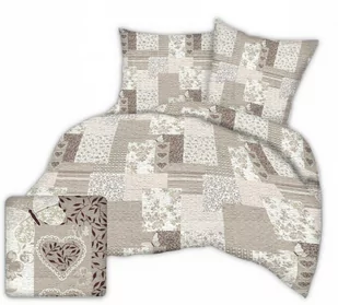 Pościel z kory 180x200 beżowa patchwork serca motyle kwiaty - Pościel Pościel z kory 180x200 beżowa patchwork serca motyle kwiaty - Pościel - miniaturka - grafika 1