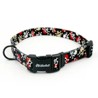 Obroże dla psów - Obroża dla Psa Regulowana Piraci, 2 cm, dla mniejszych psów i szczeniaków czarne okucia-L 34-44 cm - miniaturka - grafika 1