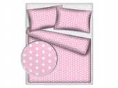 Pościel dla dzieci - Pościel dziecięca 200x160 80x70 różowa w białe - miniaturka - grafika 1