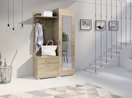 Meble do przedpokoju - Garderoba VIGO z lustrem i wieszakami do przedpokoju dąb sonoma - miniaturka - grafika 1