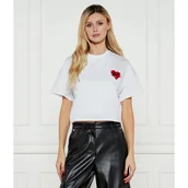 Koszulki i topy damskie - Karl Lagerfeld T-shirt HEARTS Cropped Fit - miniaturka - grafika 1