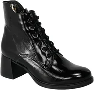 Botki damskie - Botki Nessi 23547 Czarny 711 Skórzane - NESSI - miniaturka - grafika 1