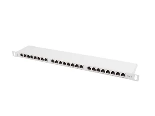 Lanberg Patch panel 24port 0.5U CAT.6 Ekranowany Szary PPS6-0024-S - Akcesoria do szaf serwerowych - miniaturka - grafika 2