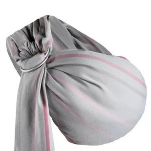 Chusta Zaffiro Hug Me Diamond paski różowo-szare 3,5-13kg - Nosidełka dla dzieci - miniaturka - grafika 1