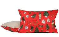 Pozostałe akcesoria świąteczne - Poszewka świąteczna 40x60 dziadek do orzechów - czerwona+beżowa - miniaturka - grafika 1